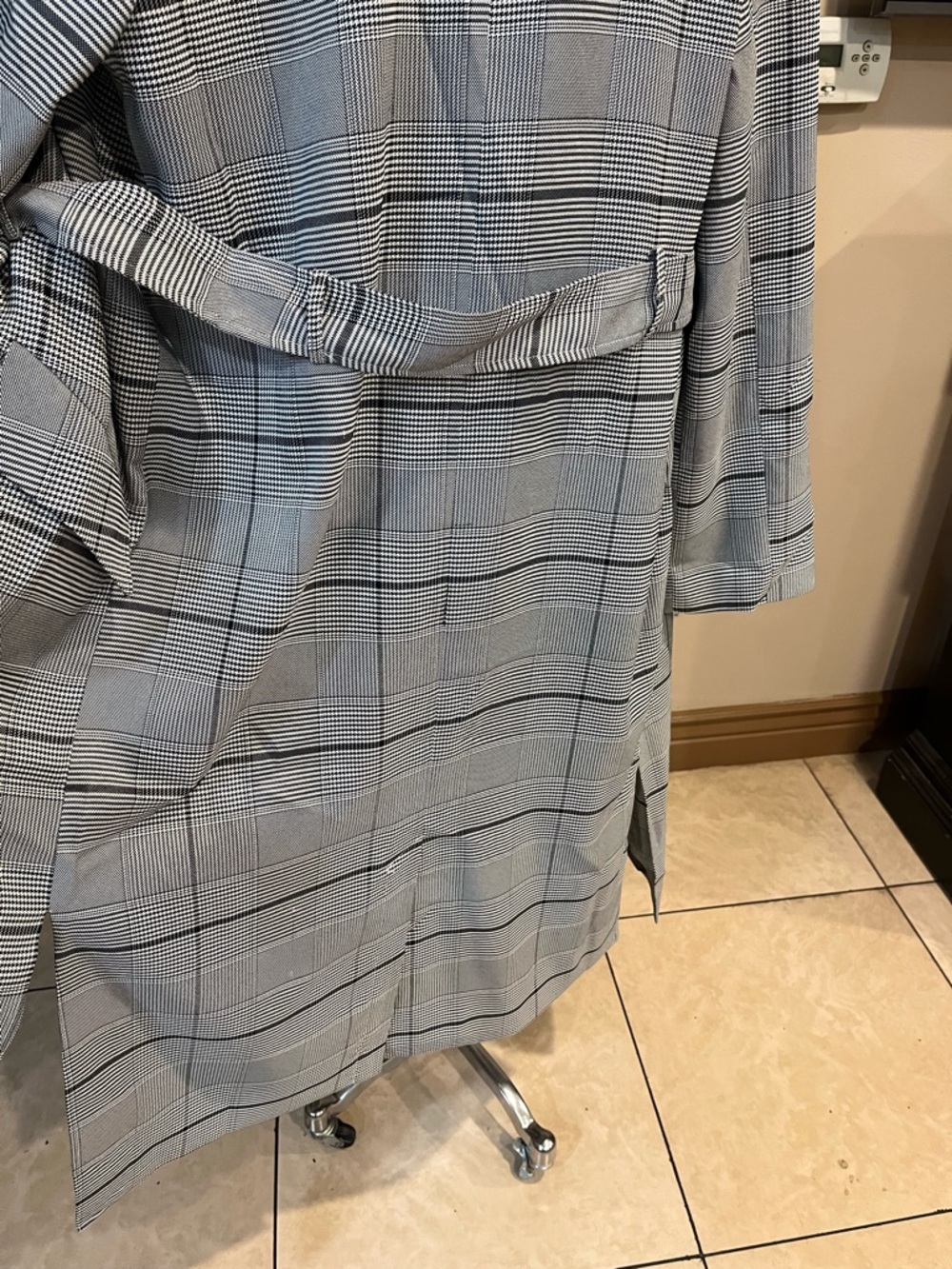 J.O.A. Gray Plaid Trench Coat - Picture 4 of 11